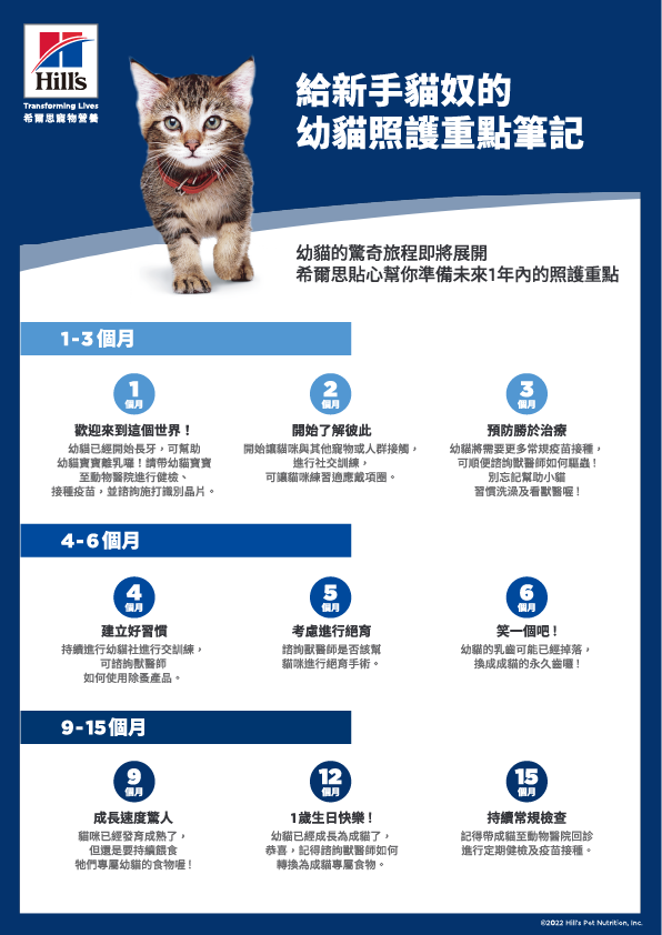 希爾思新手貓奴的幼貓1至15個月照護重點與成長指南